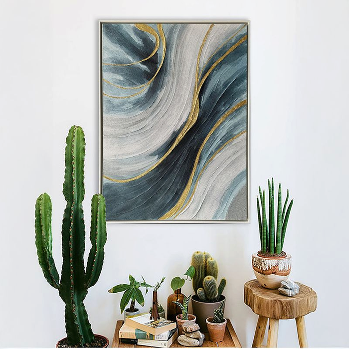 Lines of Calm Hand Painted Heavy Textured Wall Art – 36” x 48”