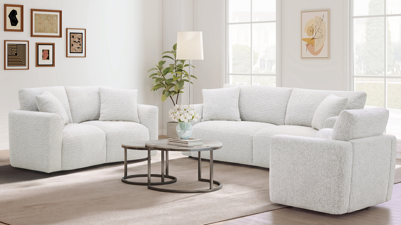 Waverly 68.11” Contemporary Fabric Loveseat with Removable Back Cushion – Linen