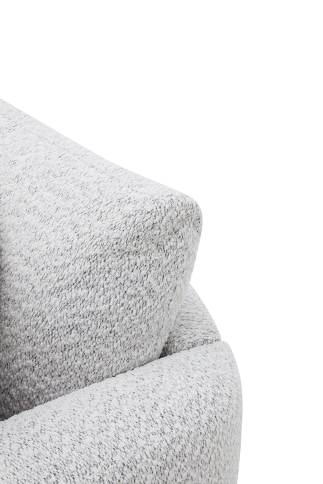 Waverly 40.55” Contemporary Fabric Swivel Chair with Removable Back Cushion – Linen