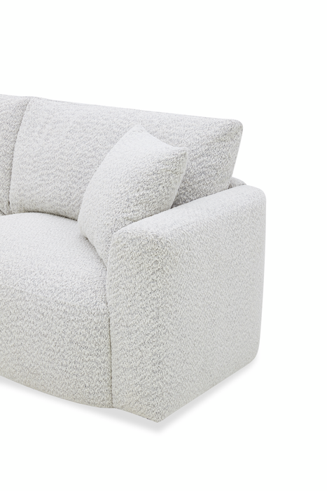 Waverly 90.94” Contemporary Fabric Sofa with Removable Back Cushion - Linen