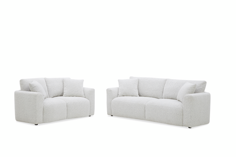 Waverly 90.94” Contemporary Fabric Sofa with Removable Back Cushion - Linen