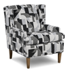 Made in Canada Sofa Lab Customizable Wingback 30\" Fabric Accent Chair – Onyx Accent Fabric 