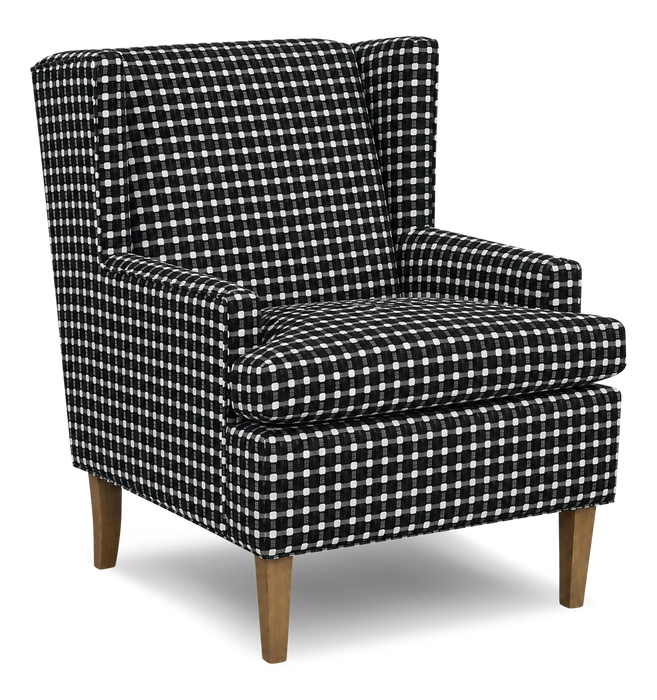Made in Canada Sofa Lab Customizable Wingback 30\" Fabric Accent Chair – Panda Accent Fabric 