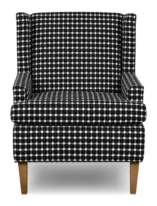 Made in Canada Sofa Lab Customizable Wingback 30\" Fabric Accent Chair – Panda Accent Fabric 