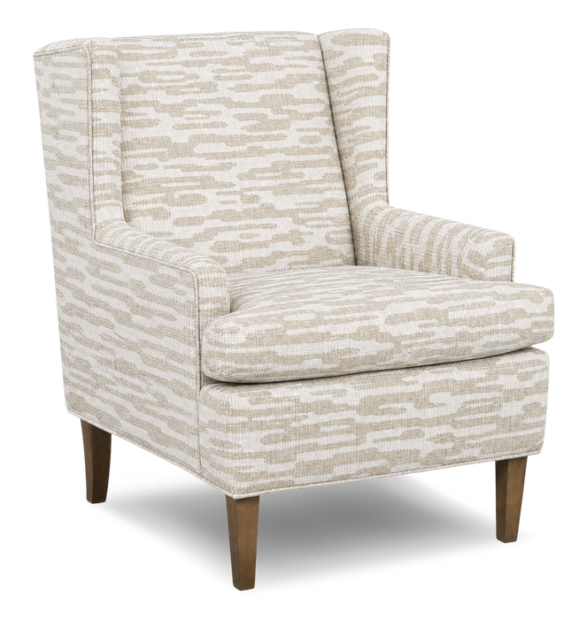 Made in Canada Sofa Lab Customizable Wingback 30\" Fabric Accent Chair – Bisque Accent Fabric 