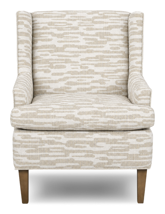 Made in Canada Sofa Lab Customizable Wingback 30\" Fabric Accent Chair – Bisque Accent Fabric 