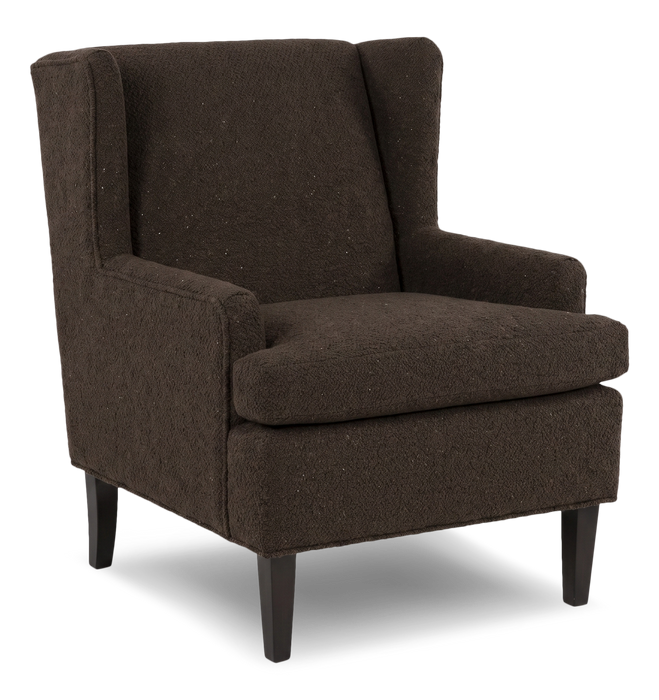 Made in Canada Sofa Lab Customizable Wingback 30\" Fabric Accent Chair – Teddy Walnut