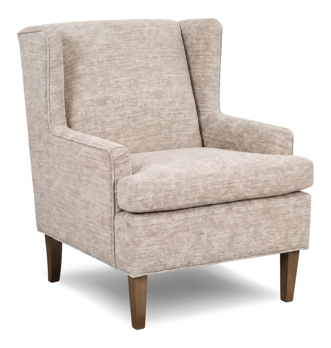 Made in Canada Sofa Lab Customizable Wingback 30\" Fabric Accent Chair – Plush Parchment