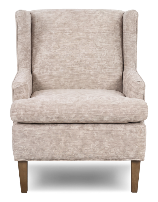 Made in Canada Sofa Lab Customizable Wingback 30\" Fabric Accent Chair – Plush Parchment