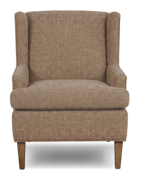 Made in Canada Sofa Lab Customizable Wingback 30\" Fabric Accent Chair – Chenille Praline