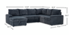 Winston 3-Piece Left-Facing Fabric Sleeper Sectional with Storage Chaise – Slate | Sofa-lit sectionnel de gauche Winston 3 pièces en tissu avec fauteuil long de rangement - ardoise