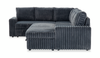 Winston 3-Piece Right-Facing Fabric Sleeper Sectional with Storage Chaise – Slate | Sofa-lit sectionnel de droite Winston 3 pièces en tissu avec fauteuil long de rangement - ardoise