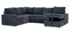 Winston 3-Piece Right-Facing Fabric Sleeper Sectional with Storage Chaise – Slate | Sofa-lit sectionnel de droite Winston 3 pièces en tissu avec fauteuil long de rangement - ardoise