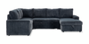 Winston 3-Piece Right-Facing Fabric Sleeper Sectional with Storage Chaise – Slate | Sofa-lit sectionnel de droite Winston 3 pièces en tissu avec fauteuil long de rangement - ardoise