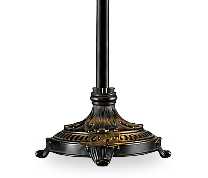 Wisteria 62\" Fallhouse Tiffany Floor Lamp with Amber Shade – Antique Bronze