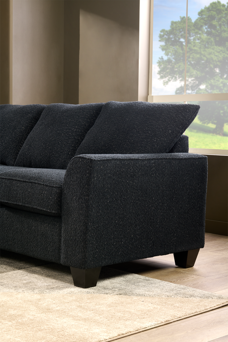 Made in Canada Customizable Sofa Lab Arc 3 Piece Left-Facing Fabric Sectional with Chaise - Teddy Raven