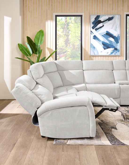 Shaquille O’Neal Home Legacy 6-Piece Left-Facing Power Reclining Sectional with Shaq-o-pedic Comfort - Grey 