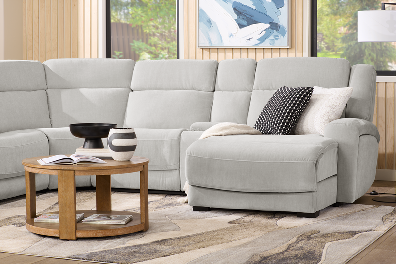 Shaquille O’Neal Home Legacy 6-Piece Left-Facing Power Reclining Sectional with Shaq-o-pedic Comfort - Grey 