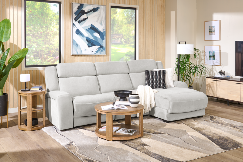 Shaquille O’Neal Home Legacy 3-Piece Right-Facing Power Reclining Sectional with Shaq-o-pedic Comfort - Grey 