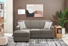 Made in Canada Lennox Chenille Fabric Reversible Sectional with Reversible Cushions - Grey | Sofa sectionnel réversible Lennox fabriqué au Canada en tissu de chenille avec coussins réversibles - gris