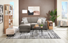 Made in Canada Lennox Chenille Fabric Reversible Sectional with Reversible Cushions - Grey | Sofa sectionnel réversible Lennox fabriqué au Canada en tissu de chenille avec coussins réversibles - gris