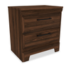 Yorkdale Bedside 2-Drawer Nightstand, 23.5"W x 24.7"H, Made in Canada – Walnut Brown