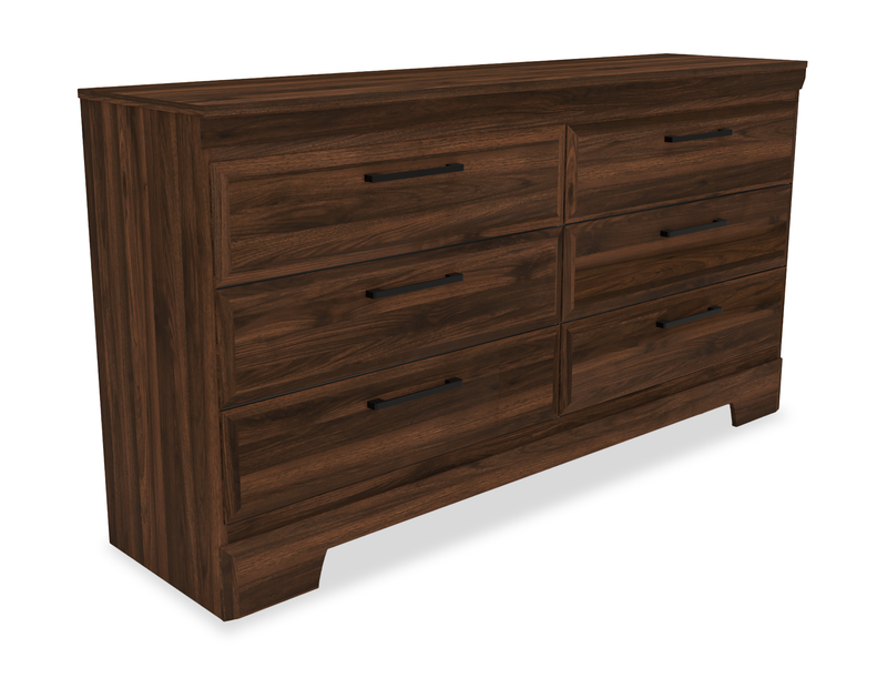 Yorkdale Bedroom 6-Drawer Dresser, 61.4\"W x 32.3\"H, Made in Canada – Walnut Brown