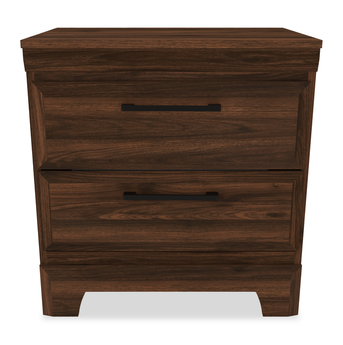 Yorkdale 6pc Set, 6-Drawer Bed, Dresser, Mirror, Nightstand - Walnut Brown - Full Size