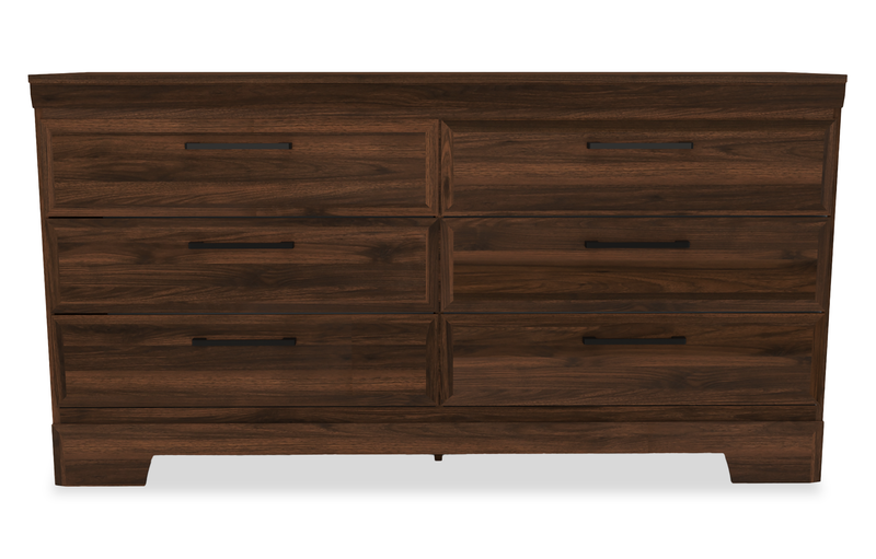 Yorkdale 5pc Bedroom Set with 12-Drawer Storage Bed, Dresser & Mirror, Walnut Brown- Full Size