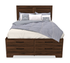 Yorkdale 6pc Set,12-Drawer Storage, Dresser, Mirror & Nightstand, Walnut Brown - Full Size | Ensemble de chambre à coucher Yorkdale 6 pièces avec lit de rangement à 12 tiroirs, commode, miroir et table de nuit, brun noyer - format lit double | YOROFSP6