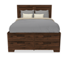 Yorkdale 6pc Set,12-Drawer Bed, Dresser, Mirror & Nightstand, Walnut Brown - Queen Size | Ensemble de chambre à coucher Yorkdale 6 pièces avec lit de rangement à 12 tiroirs, commode, miroir et table de nuit, brun noyer - format grand lit