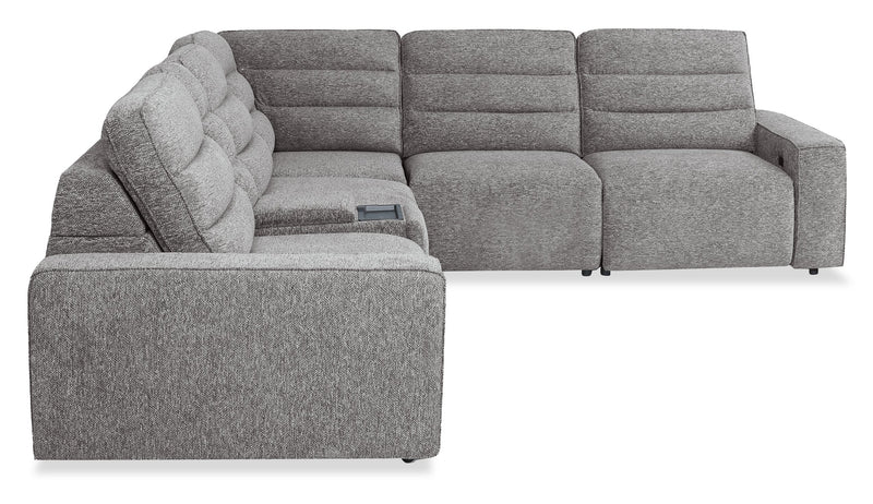 Shaquille O’Neal Home Prestige 6-Piece Sectional with Power Reclining – Grey