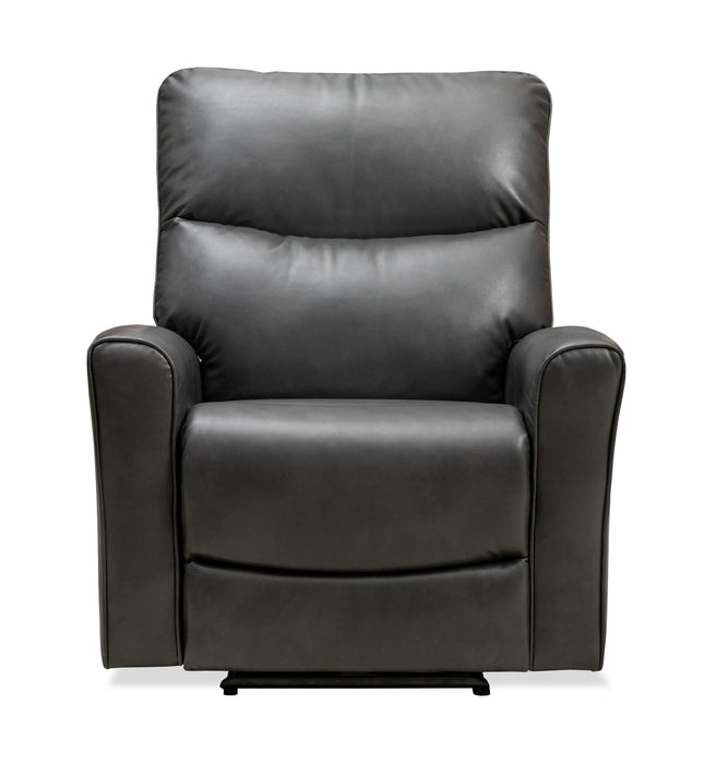 Quest 36.5\" Leather-Look Fabric Power Reclining Chair - Grey