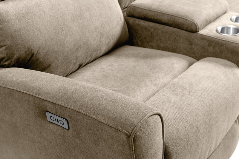 Quest 73\" Chenille Fabric Power Reclining Loveseat - Cobblestone