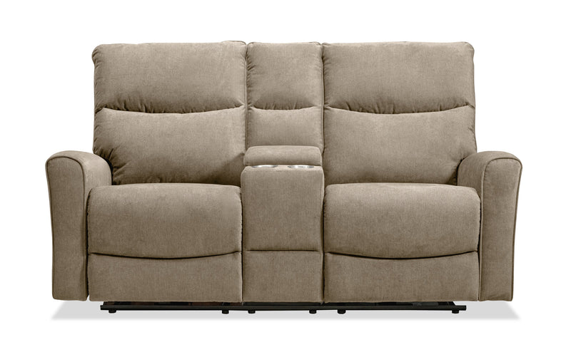Quest 73\" Chenille Fabric Power Reclining Loveseat - Cobblestone