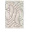 Quinto Brushed Beige Waves Shag Area Rug - 7'7\" x 10'