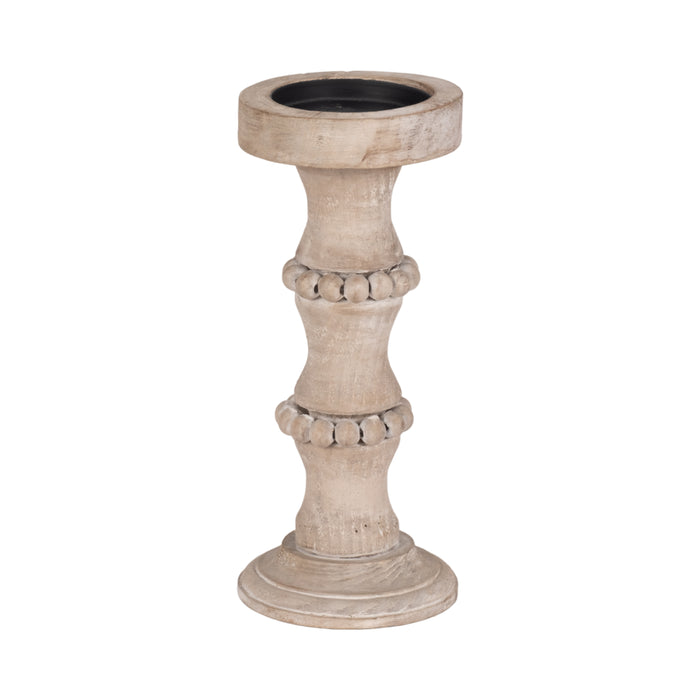 Wooden 11\" Antique Candle Holder