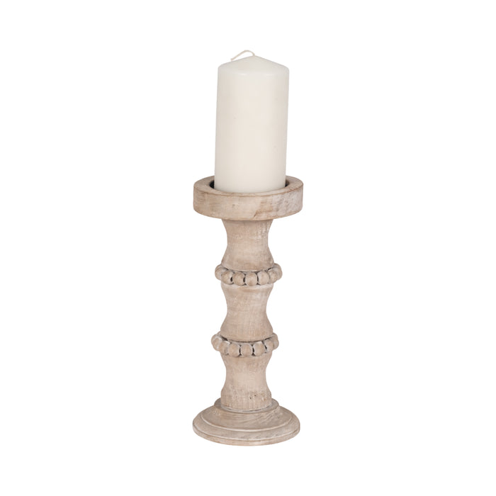 Wooden 11\" Antique Candle Holder