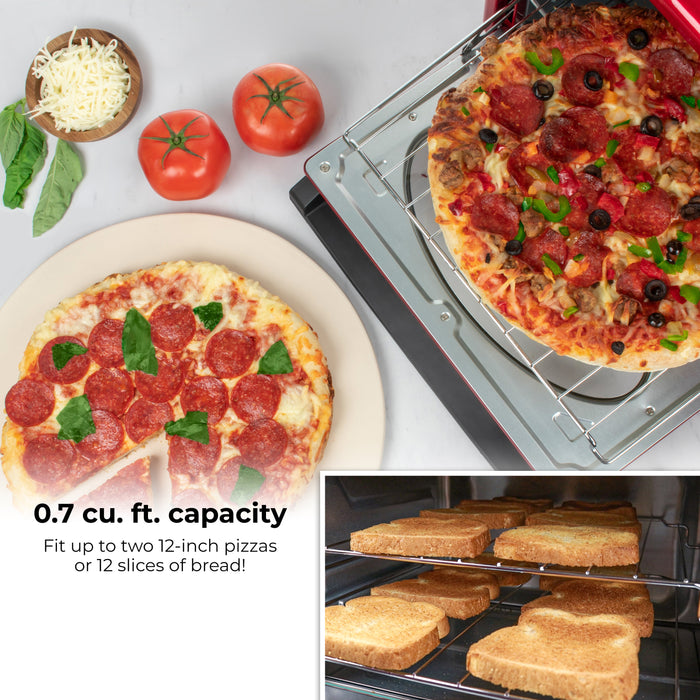 Nostalgia Retro 12-Slice Red Convection Toaster Oven - RTOV2RR