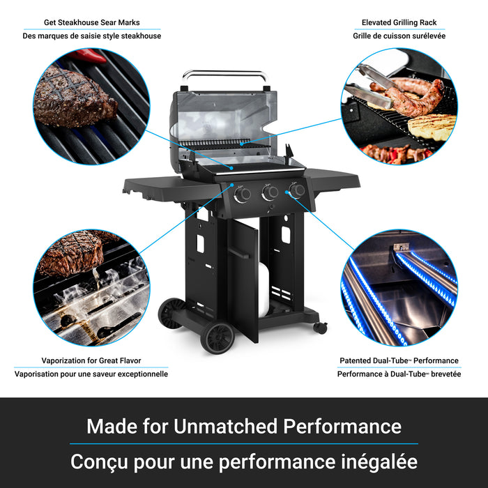Broil King Royal 320 Shadow 3-Burner 30,000-BTU Propane Gas BBQ - 824154 Grill