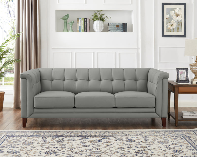 Hydeline Bodie Leather Sofa - Grey