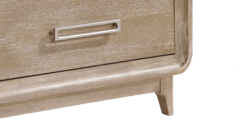 Sasha Bedside 2-Drawer Nightstand, 28\"W x 27\"H - Natural Oak Brown