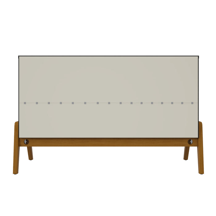 Manhattan Comfort Mid-Century Modern Gales 48.50” Sideboard with Solid Wood Legs - Matte Black