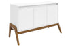 Manhattan Comfort Mid-Century Modern Gales 48.50” Sideboard with Solid Wood Legs - Matte White