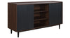 Manhattan Comfort Duane 59.05” Modern Ribbed Sideboard with Adjustable Shelves - Dark Brown & Black