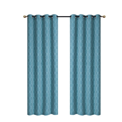 Jacquard Panel Tree Blue 96" - Set of 2|Rideau de 96 po bleu en jacquard à motif d’arbres - ensemble de 2