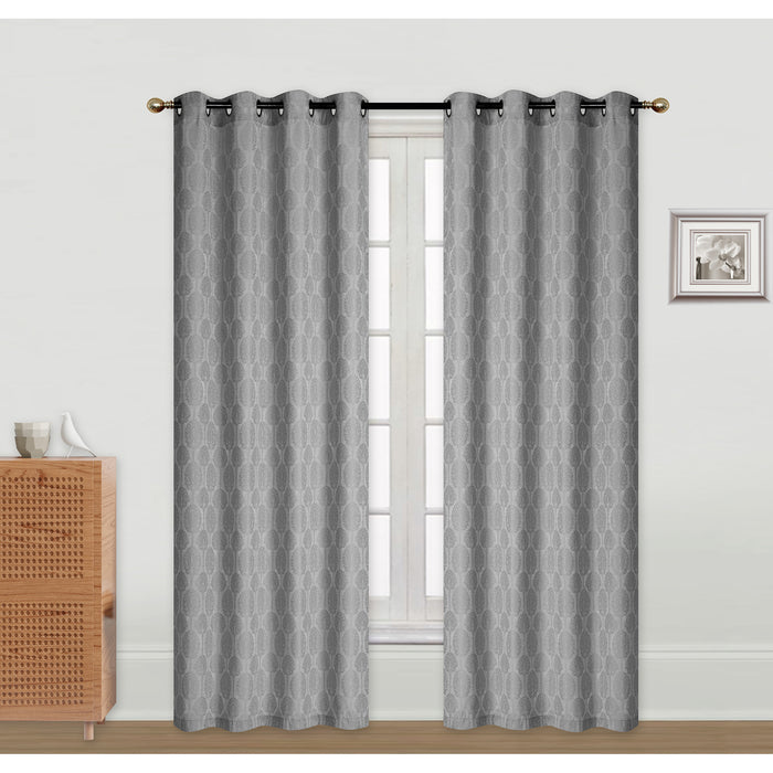 Jacquard Panel Tree Grey 84\" - Set of 2