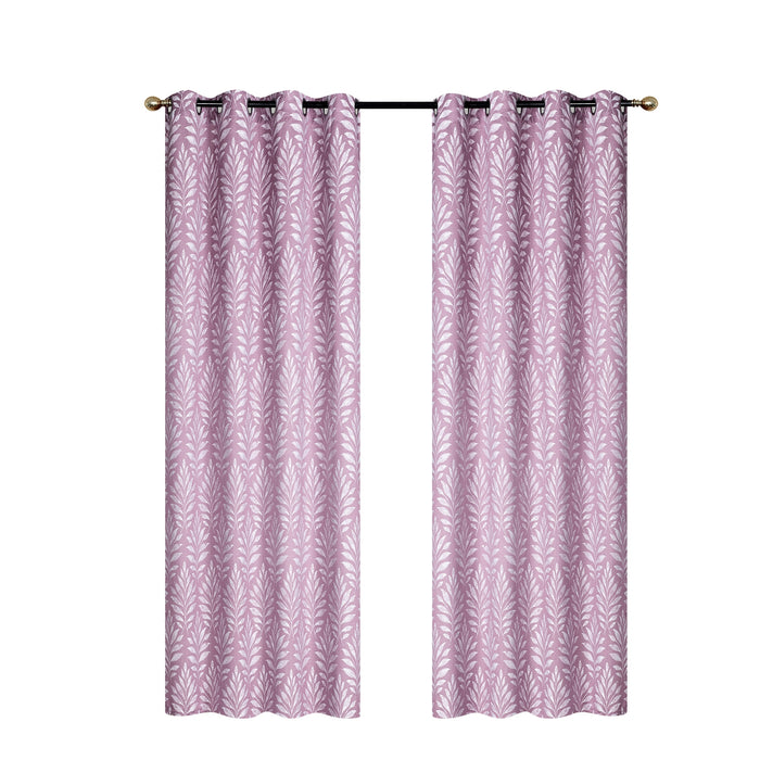 Embroidered Panel Fern Dark Rose 84\" - Set of 2 Drapes and Blinds