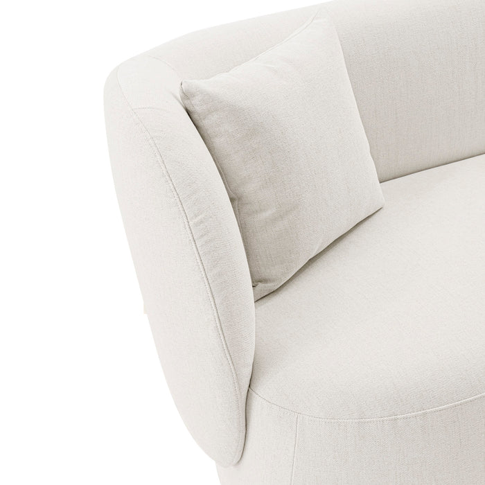 Manhattan Comfort Contemporary Siri Linen Weave 92.52\" Sofa with Pillows - Cream
