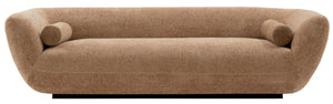 Manhattan Comfort Contemporary Ulka Chenille Sofa with Pillows - Light Brown